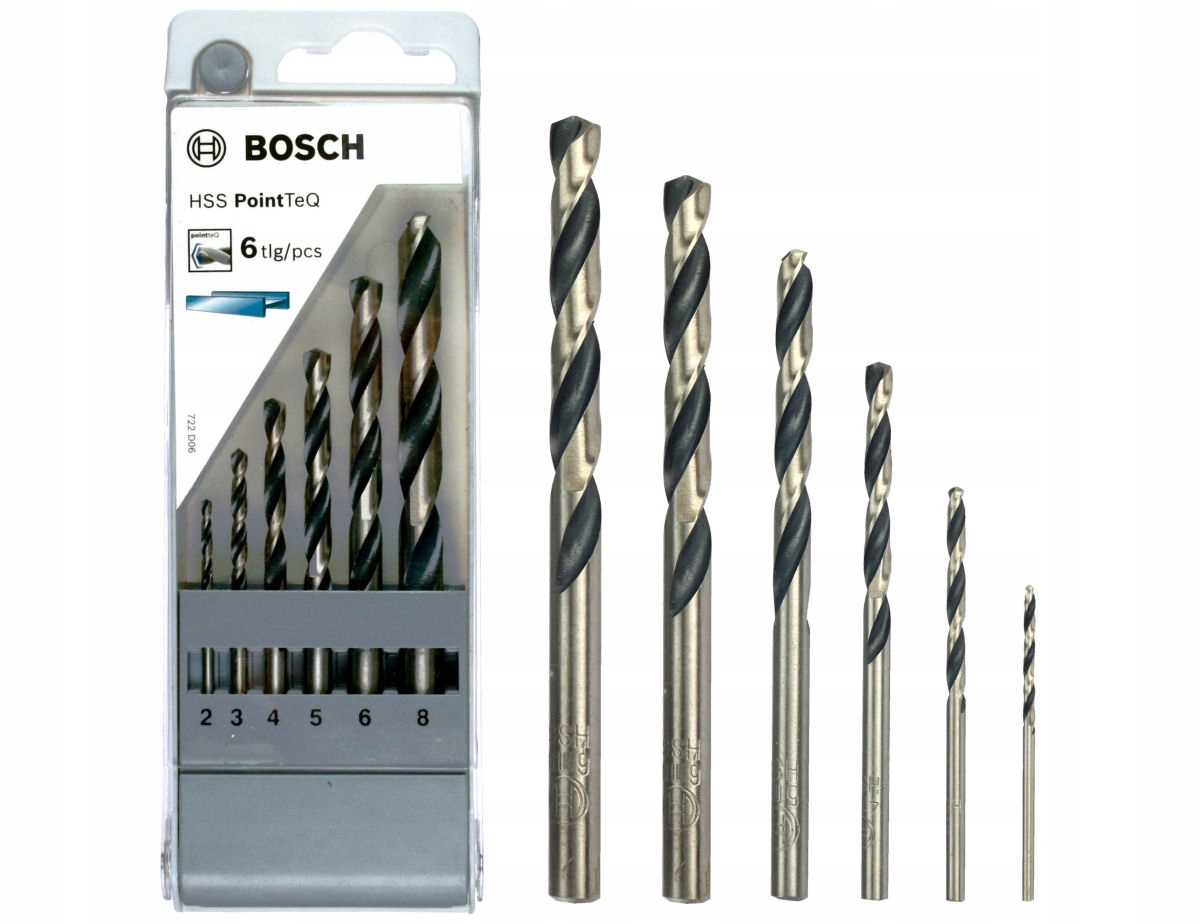 

Zestaw 6 wierteł do stali Bosch Hss Pointteq