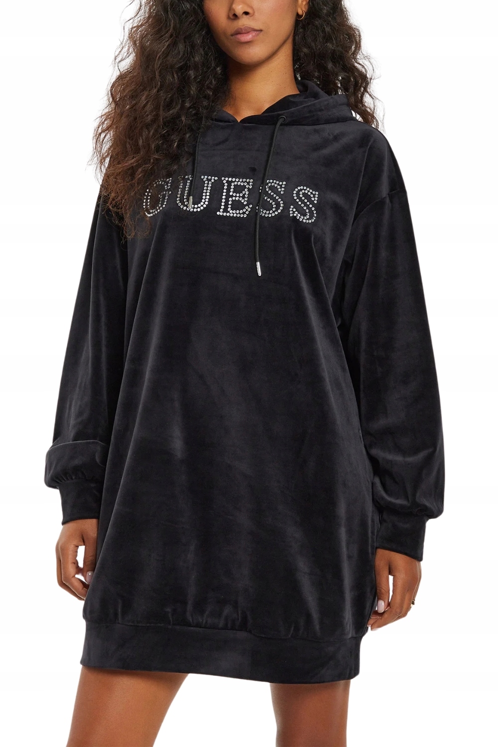 Guess Сčerná dámská dlouhá velurová mikina Couture S