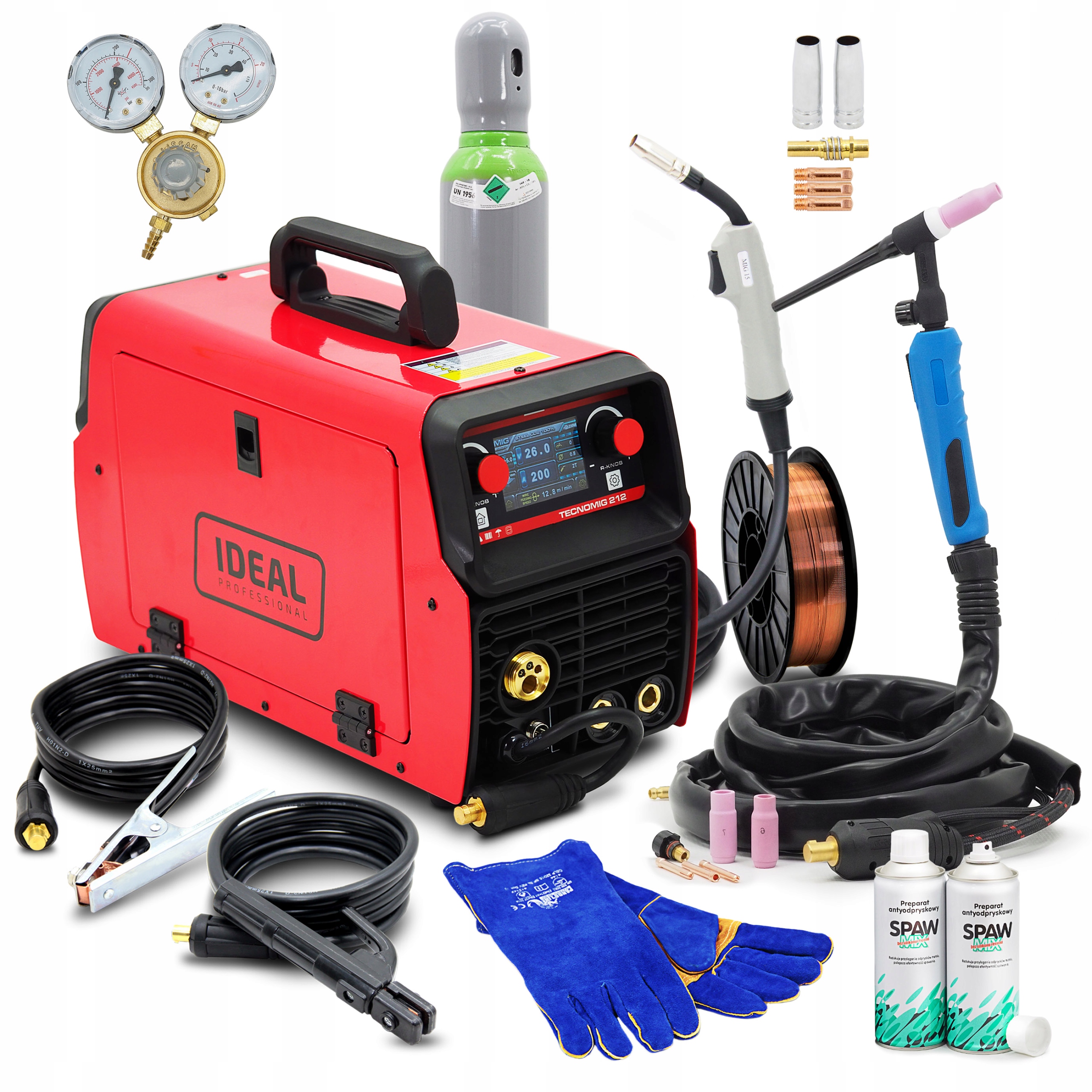 КОМПЛЕКТ ДЛЯ СВАРКИ IDEAL TECNOMIG 212 TIG SYNERGIA