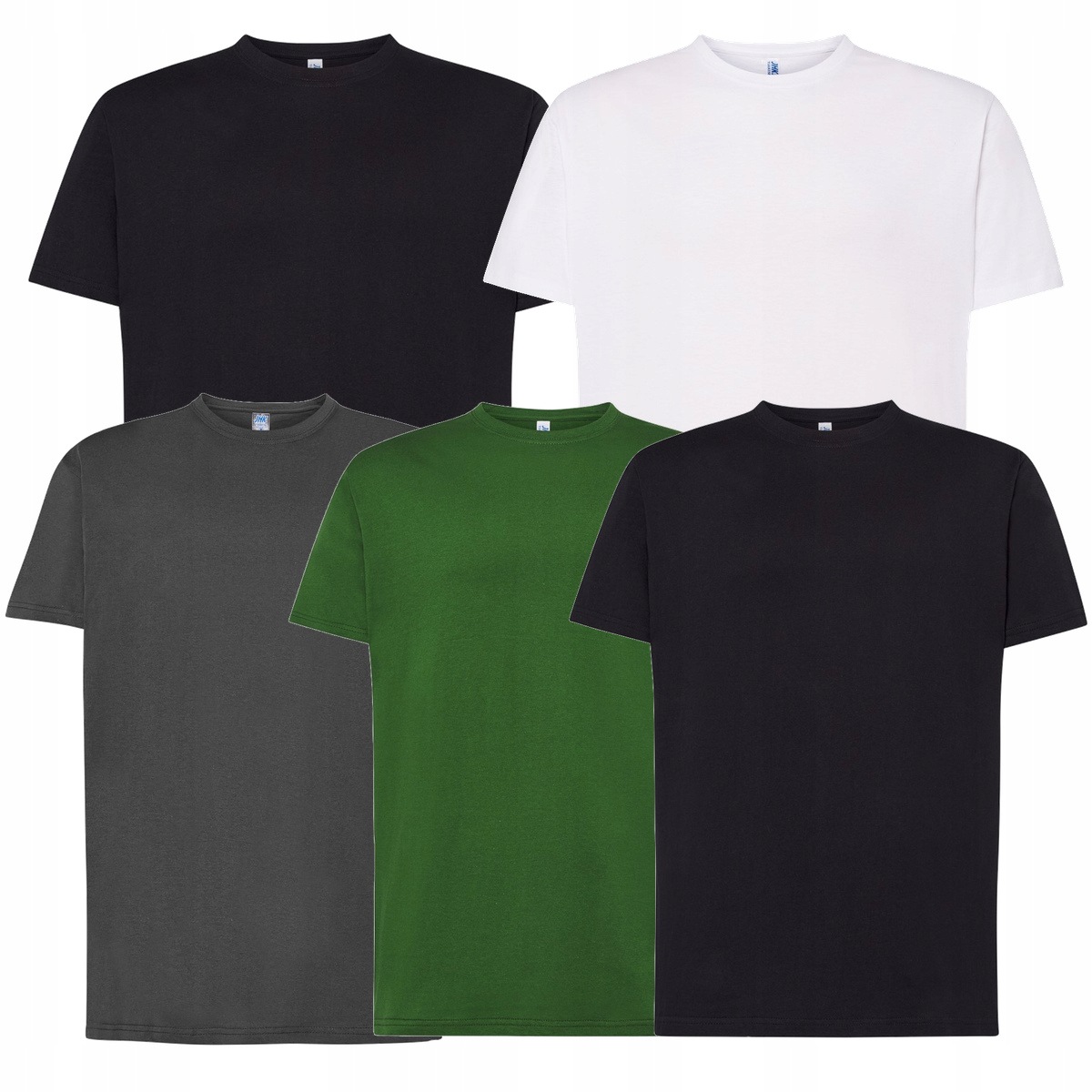 5x Pánské tričko 2x Černobílé Grafitové Jhk TSRA190 Premium XXL 190g