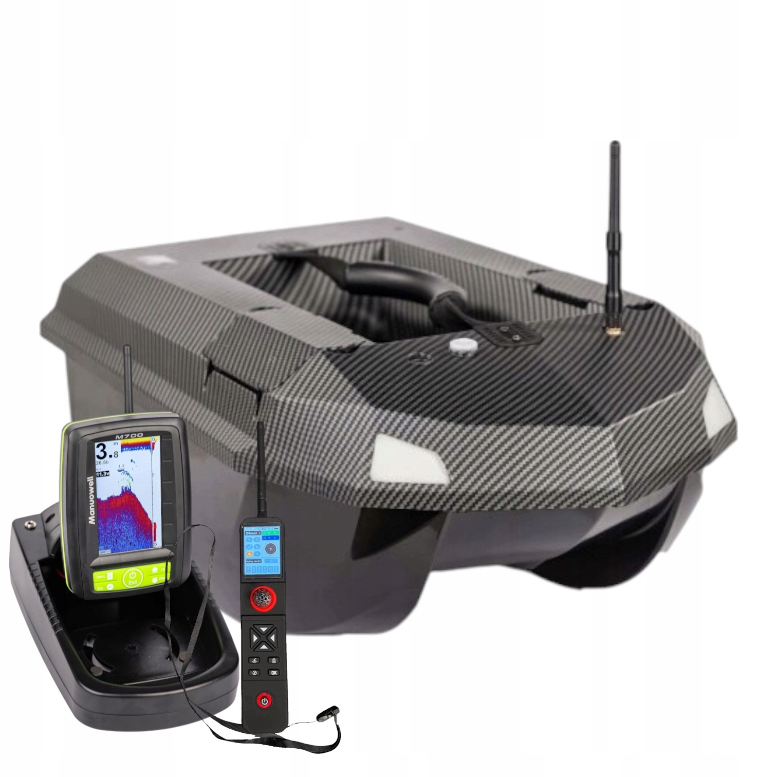 Manuowell Łódka zanętowa Assassin V2 Autopilot Echosonda Carbon Nowy Model