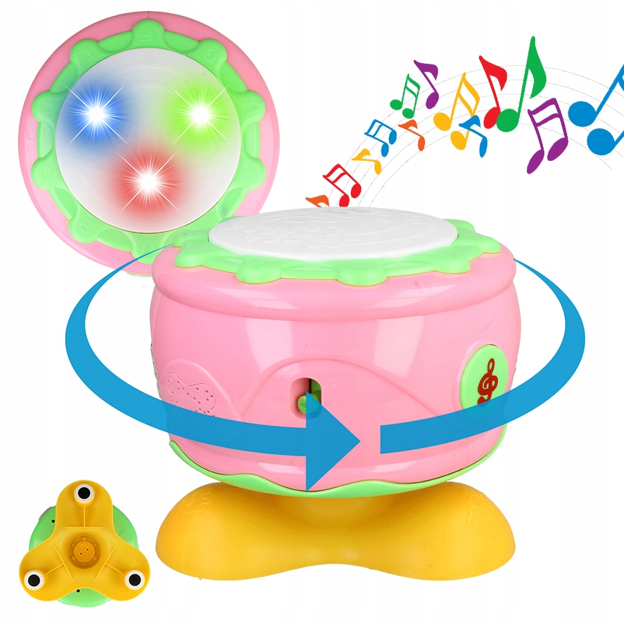 INTERAKTYWNY BĘBENEK MUZYCZNY ŚWIATEŁKA DLA DZIECI PERKUSJA INSTRUMENT LED Materiał plastik