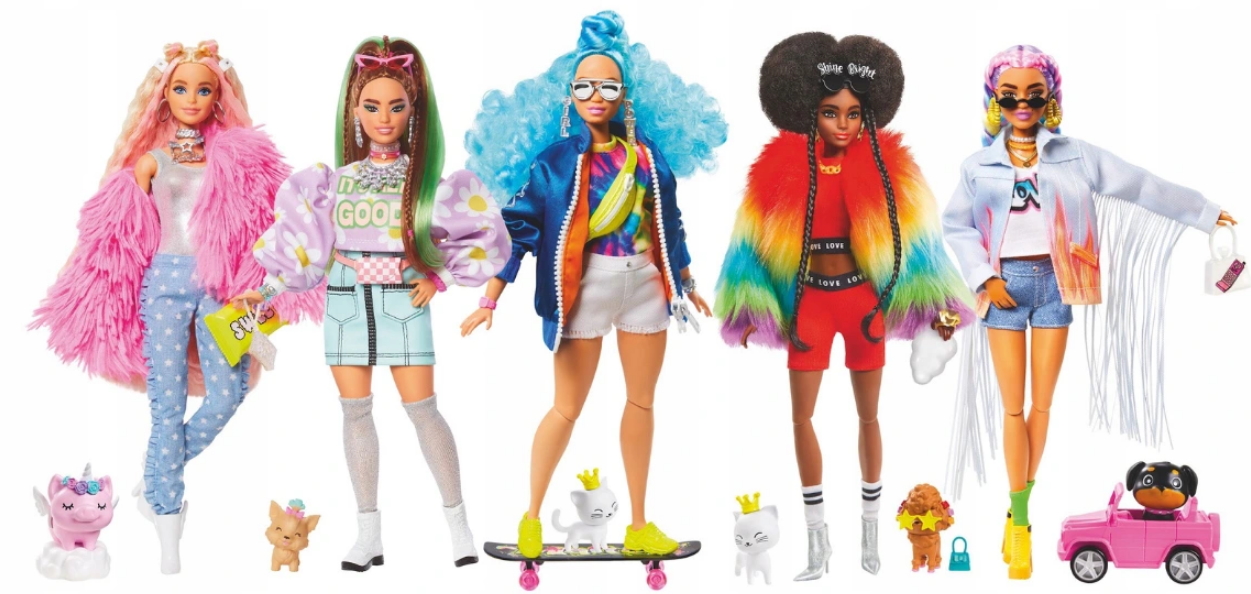 

Barbie Extra Modna Lalka Zestaw 5-PAK Lalek HGB61