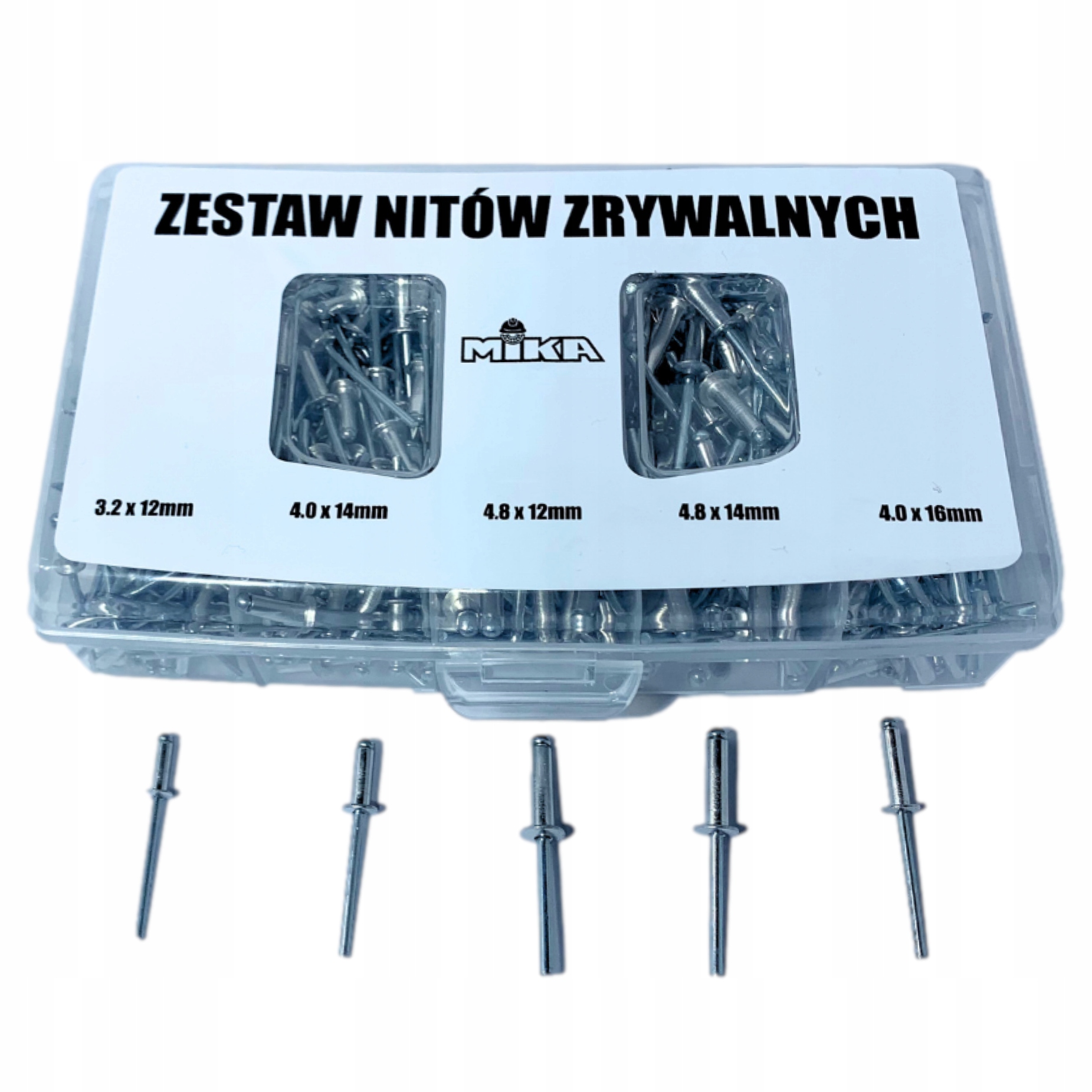 

Zestaw Nitów Aluminiowych Nity Zrywalne 450 Sztuk