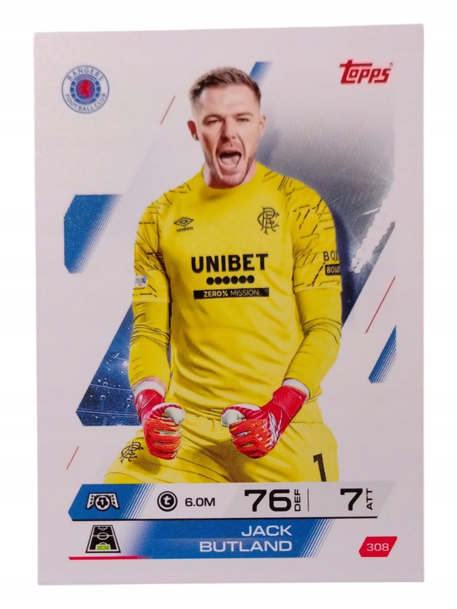 Topps Match Attax 2025-2026 Base Card Jack Butland Rangers Fc 308