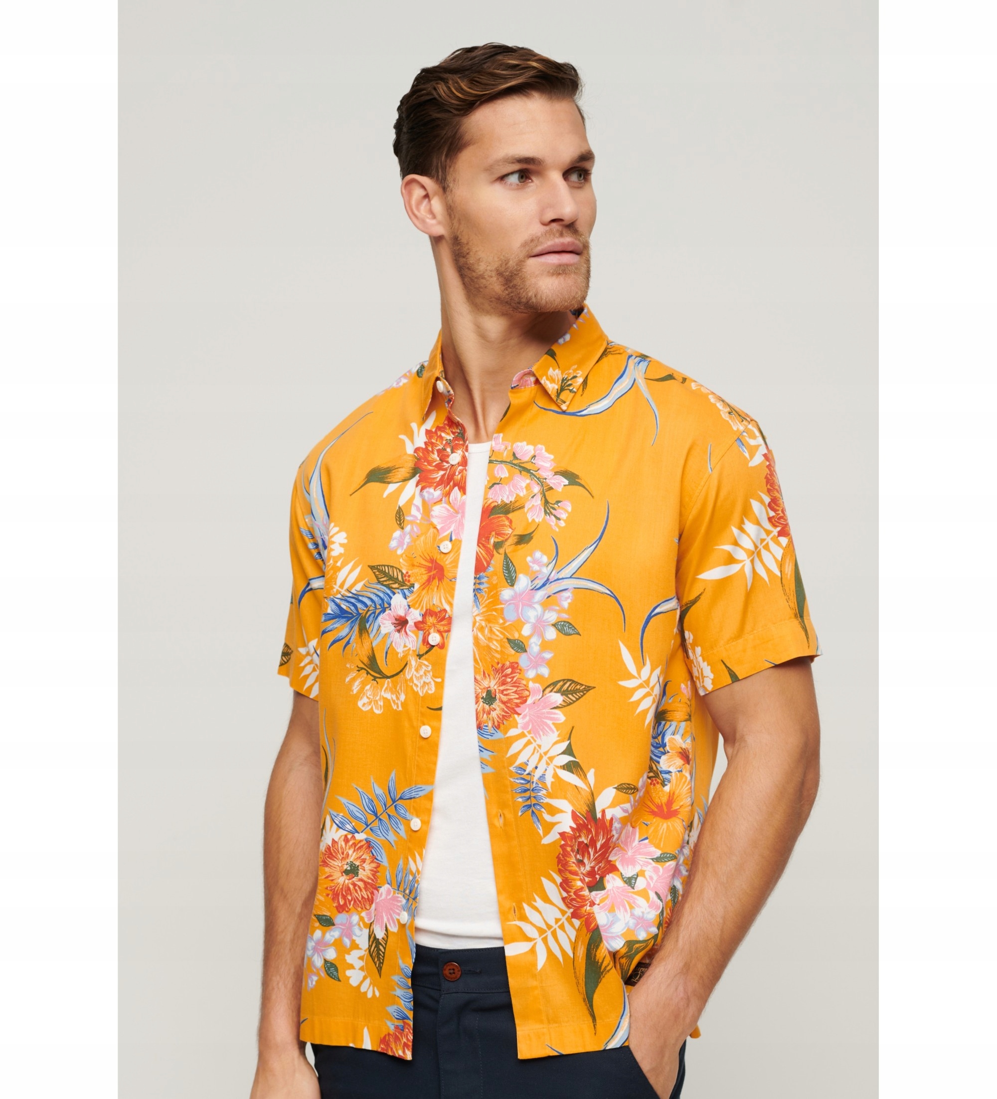 Superdry Žlutá Košile S Barevným Vzorem (L)
