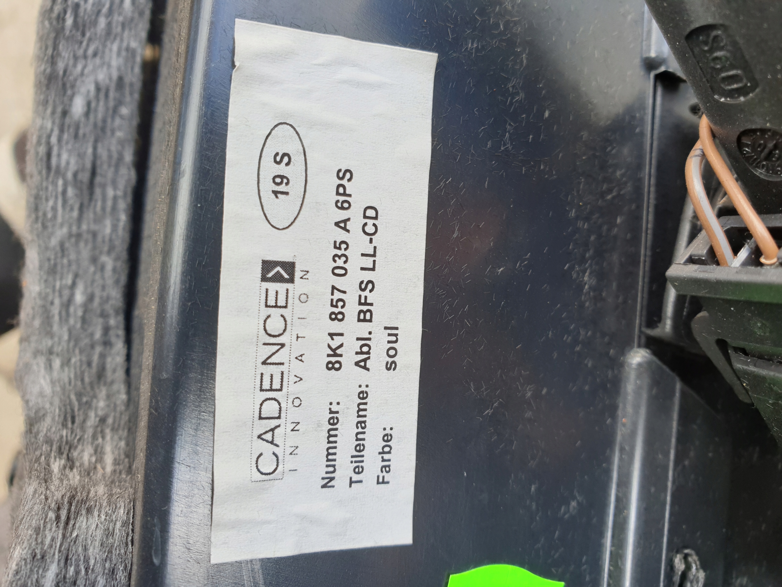 passenger compartment plato AUDI A4 B8 A5 2008- 8k1857035A