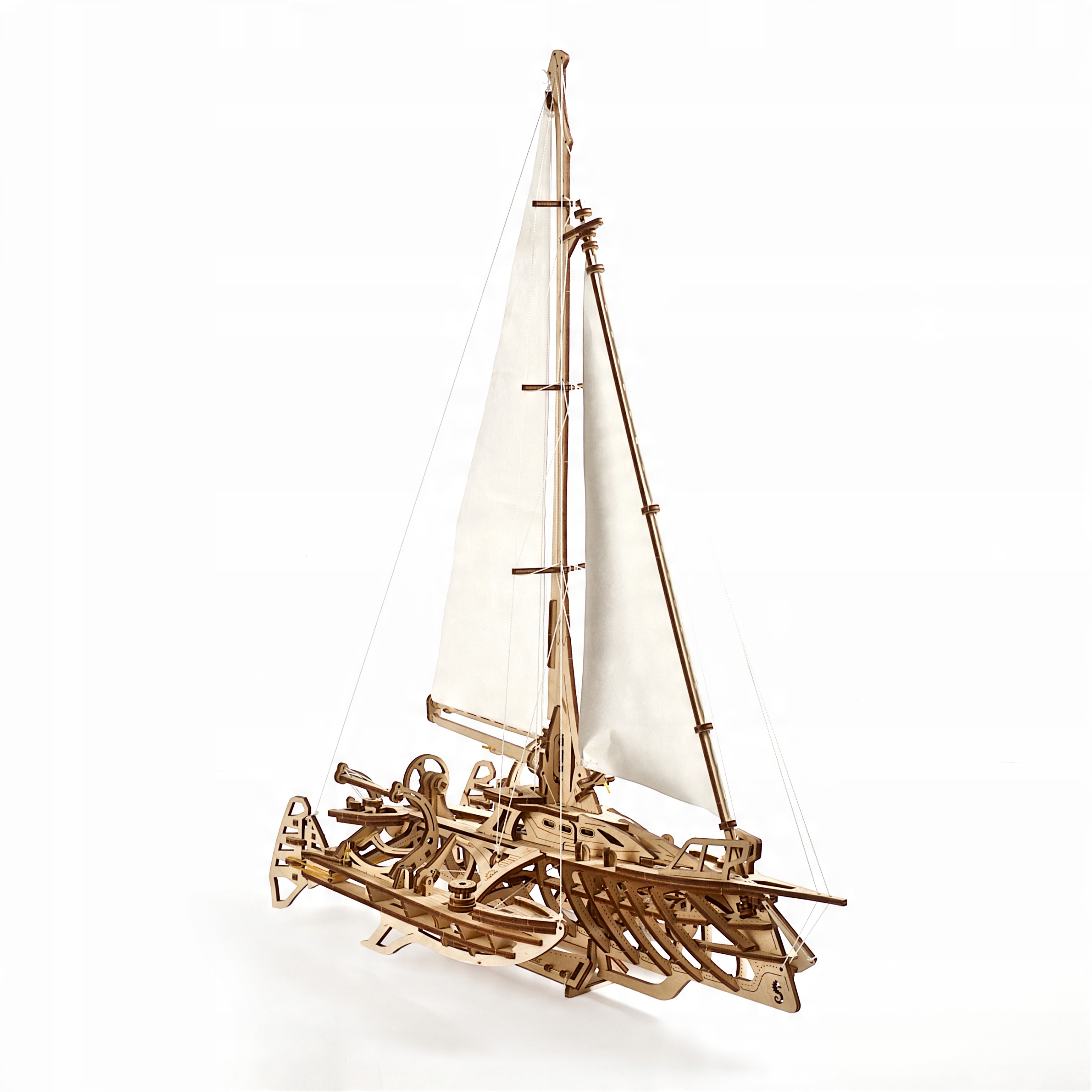

Jacht Żaglowy Model Mechaniczny Puzzle 3D Drewno