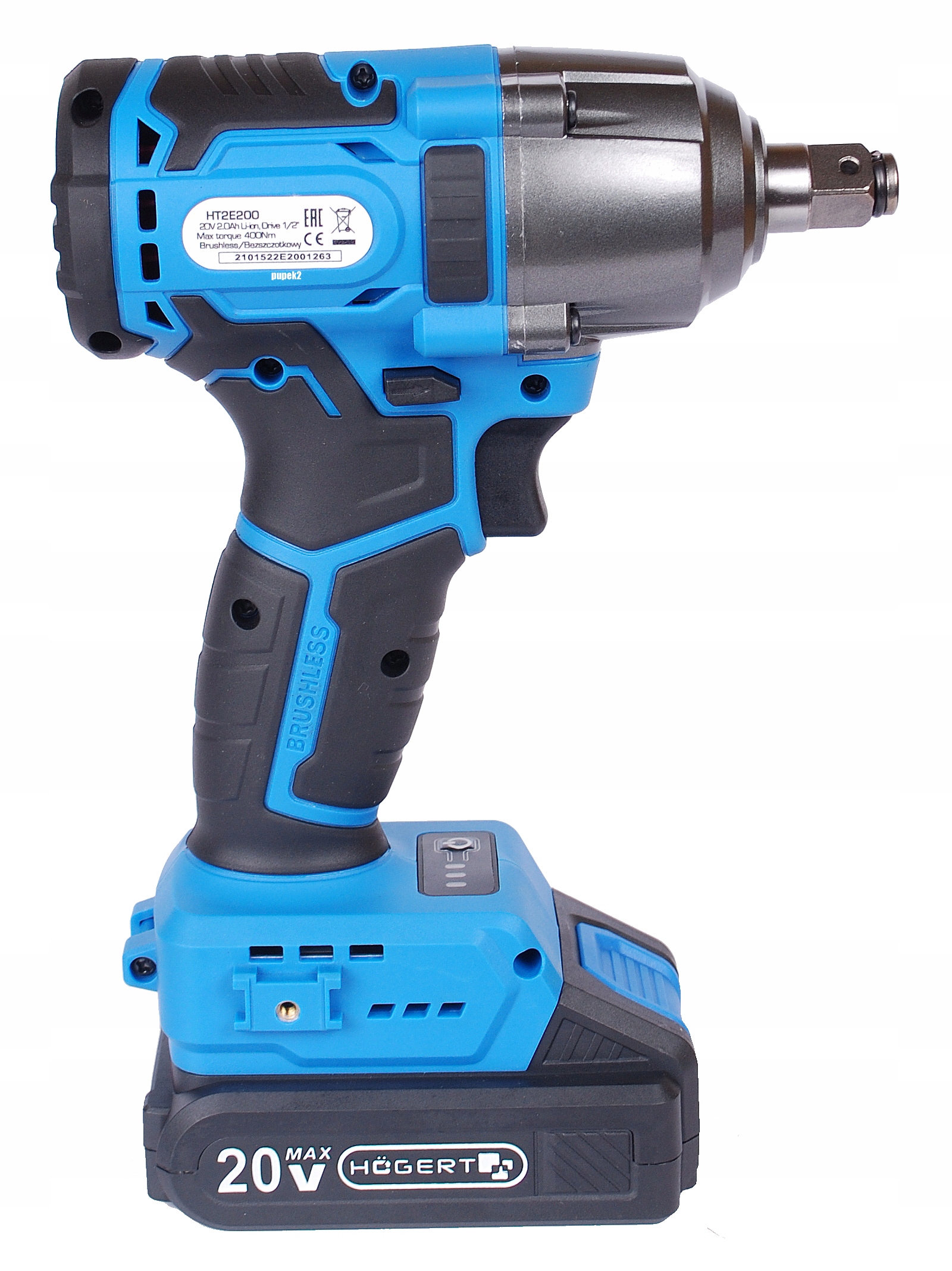 HOGERT KLUCZ UDAROWY AKUMULATOROWY DO KÓŁ 1/2" 400Nm 20V 2.0Ah Högert Maksymalny moment obrotowy 400 Nm