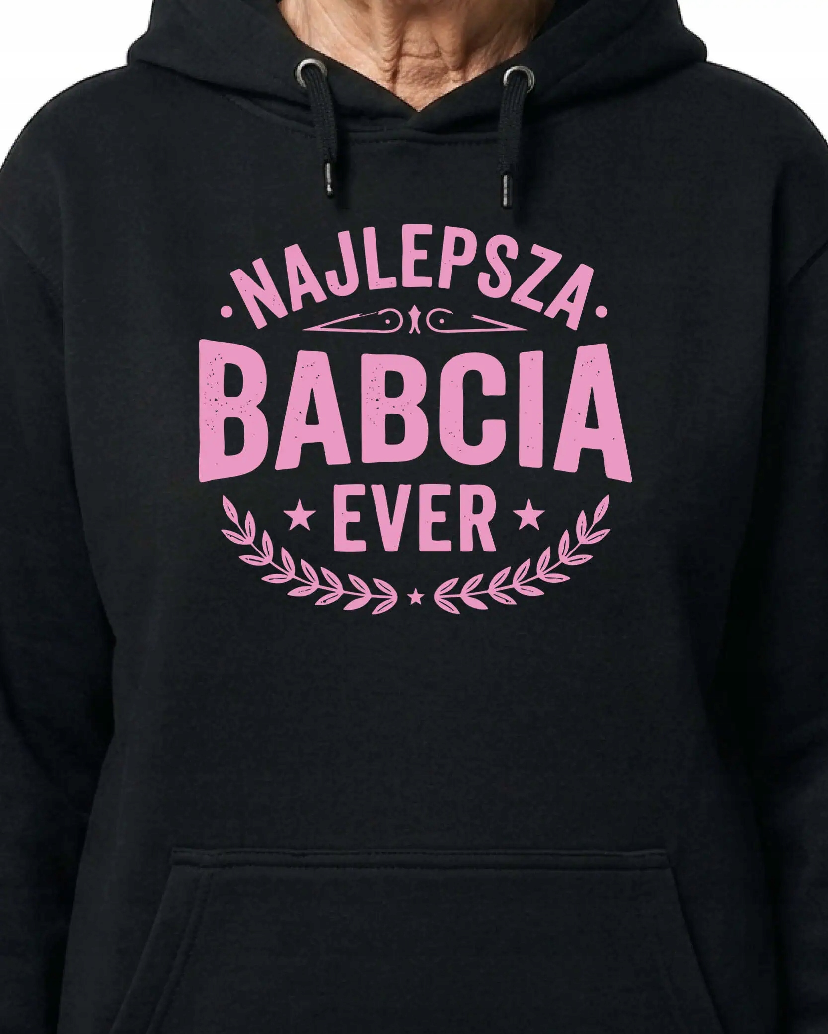 Mikina s kapucí Dárek pro babičku Nejlepší babička Ever Černá M