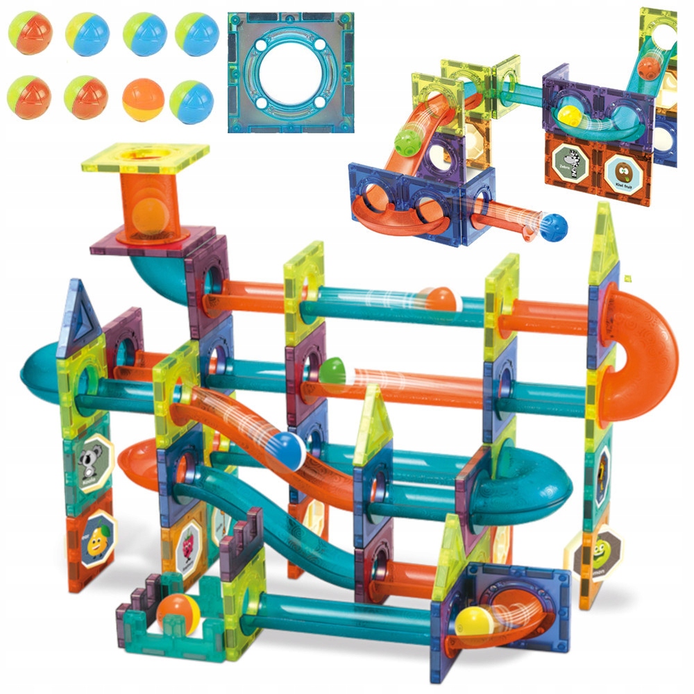 KLOCKI MAGNETYCZNE KONSTRUKCYJNE TOR KULKOWY 96el 3D MAGNETIC EDUKACYJNE Kod producenta Z523