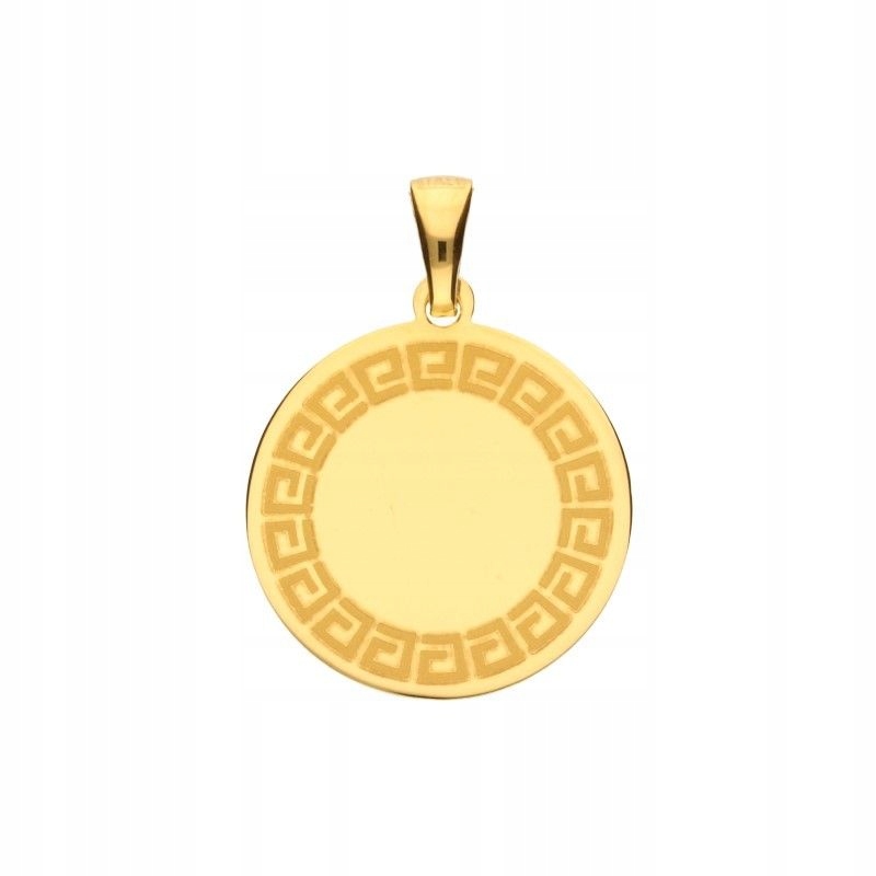 Přívěsek na řetízek stříbrný pozlacený hladký Meander 23 mm 3.1 g, prezentační