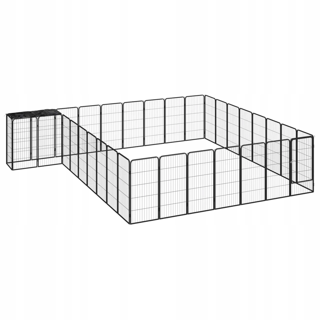 Levně Kotec pro psa, 34 panelů, černá, 50x100 cm, ocel