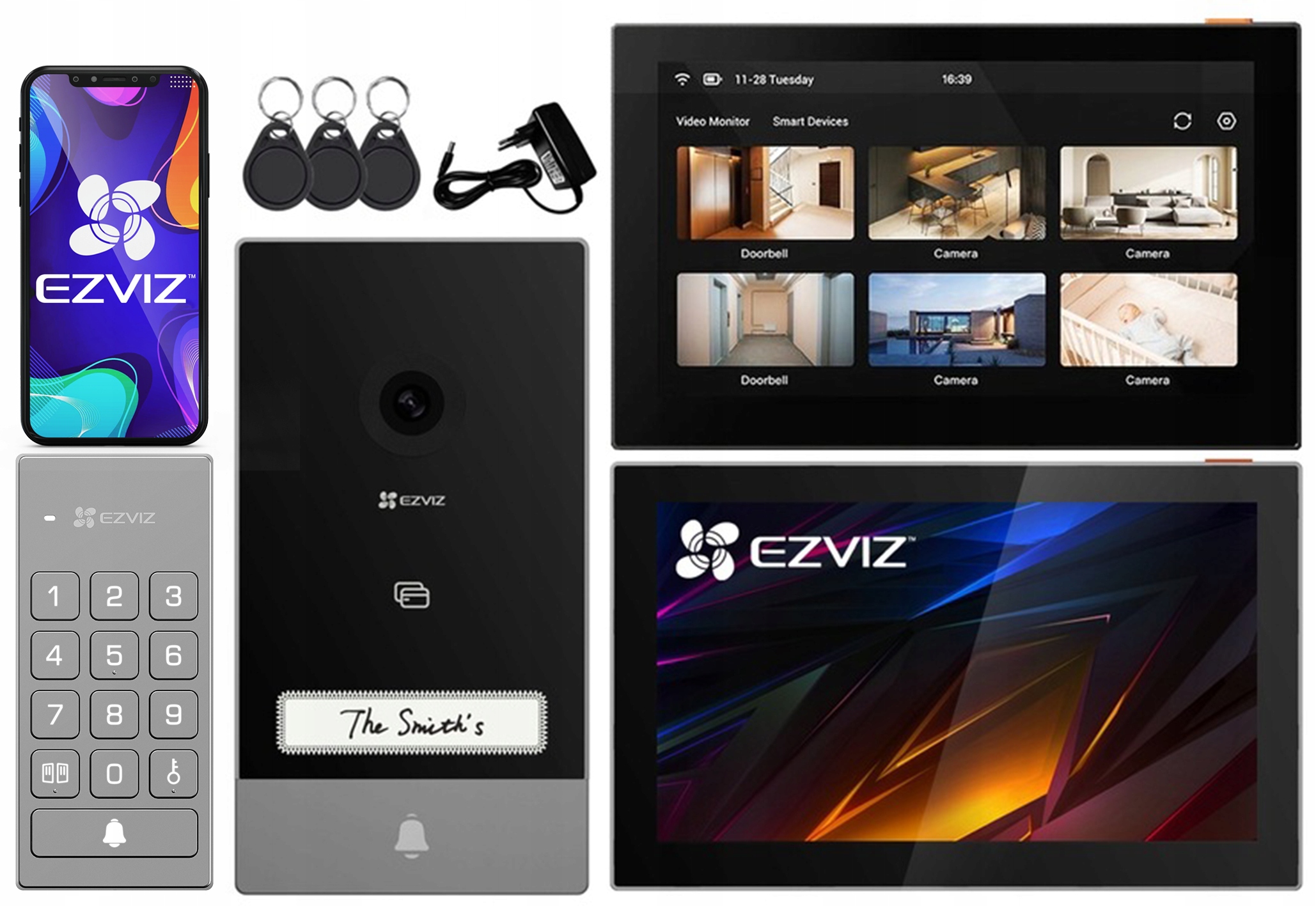 Videovrátnik WiFi 2-žilový Ezviz TP7 Čítačka kľúčeniek Monitor 7" SD7