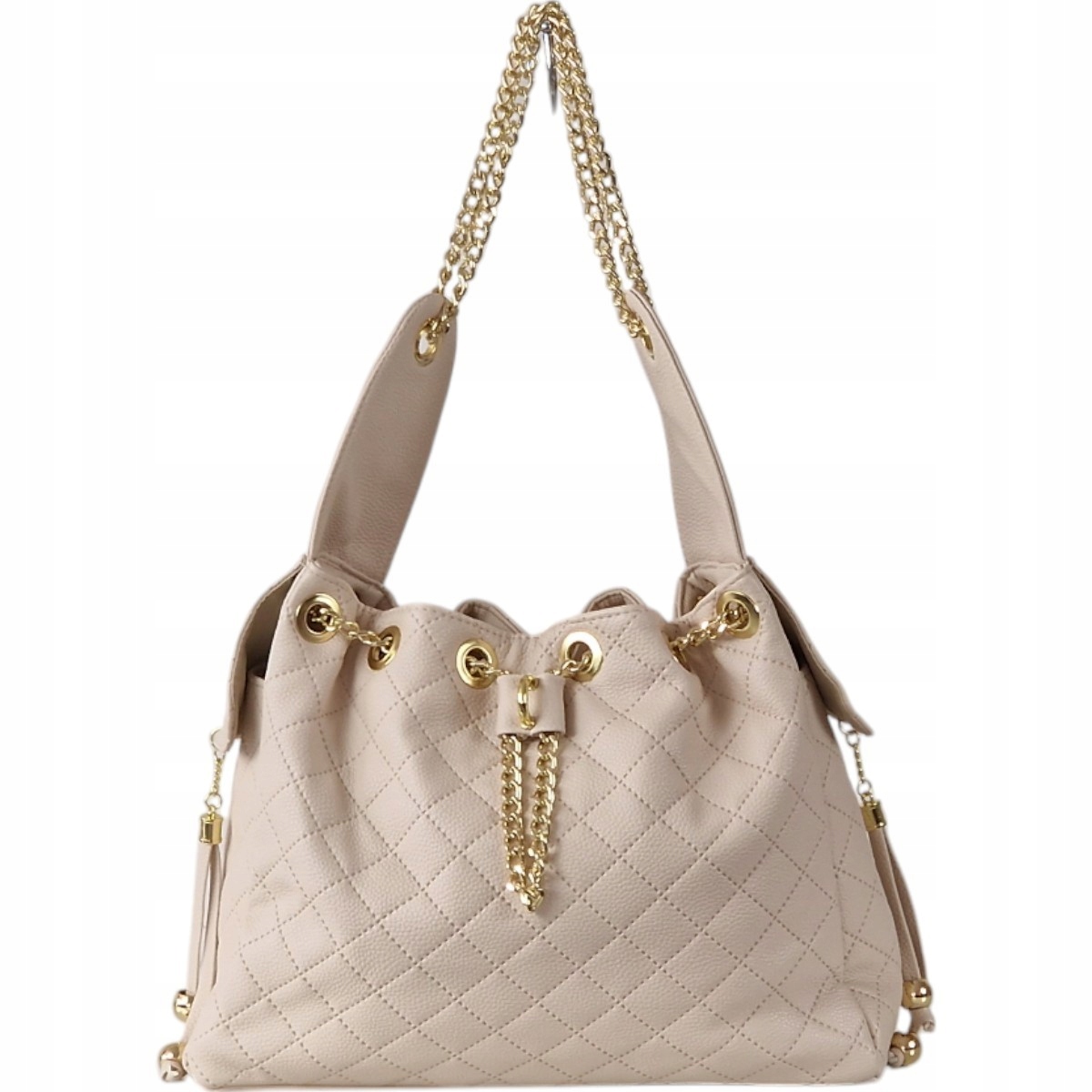 Massimo Contti klasická kabelka, béžová, eko kůže přes rameno