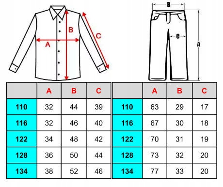 GARNITUR WIZYTOWY KOSZULA STÓJKA SPODIE PASEK 122 Płeć chłopcy