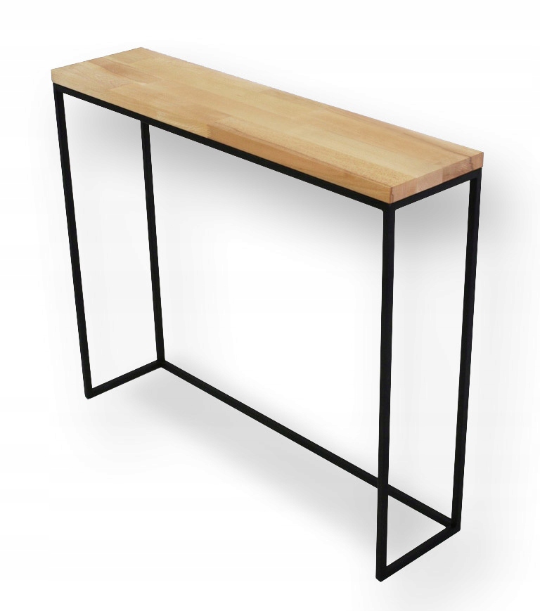 WĄSKI STOLIK KONSOLA TOALETKA 90cm drewniany blat