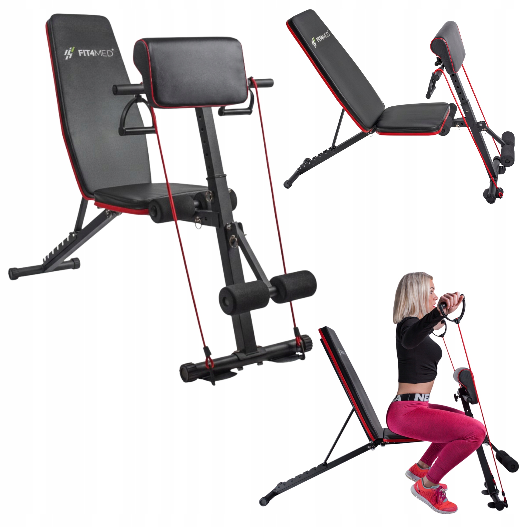 Tréninková lavice nastavitelná, skládací, pevná, odolná