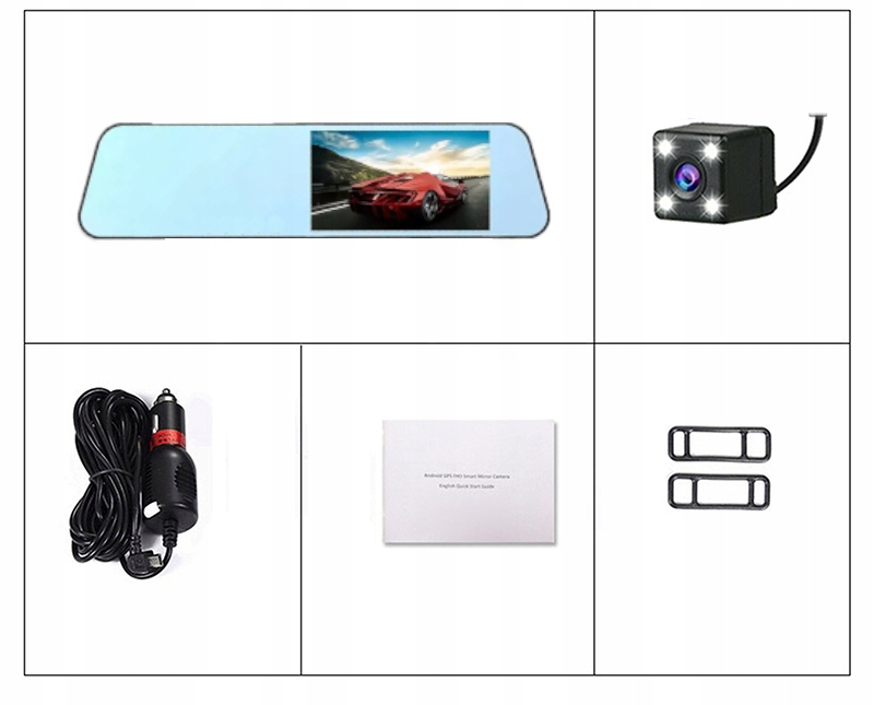 REJESTRATOR JAZDY KAMERA SAMOCHODOWA + COFANIA LUSTERKO DOTYK FULL HD LEMON Przekątna ekranu 4.5