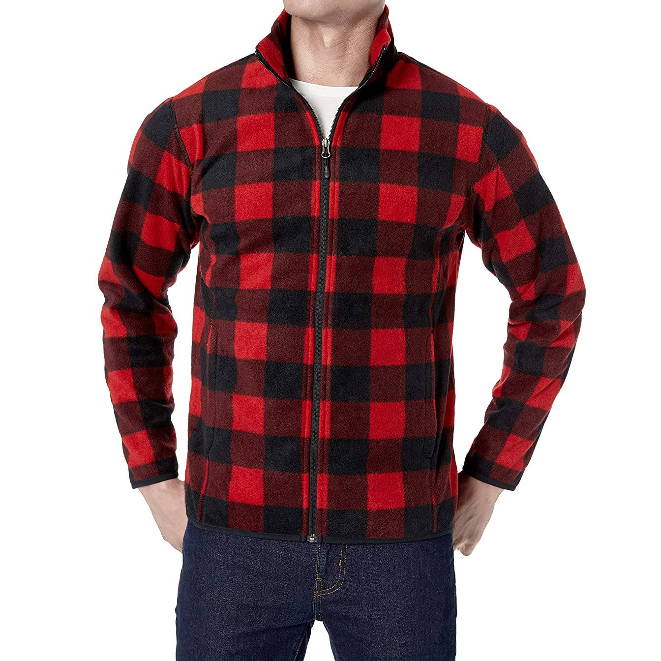 

Bluza Polarowa W Kratę Na Zamek Amazon Essentials
