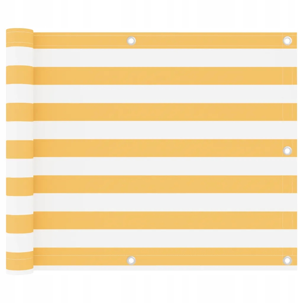 vidaXL Balkónová zástěna bílo-žlutá 75 x 400 cm oxfordská látka
