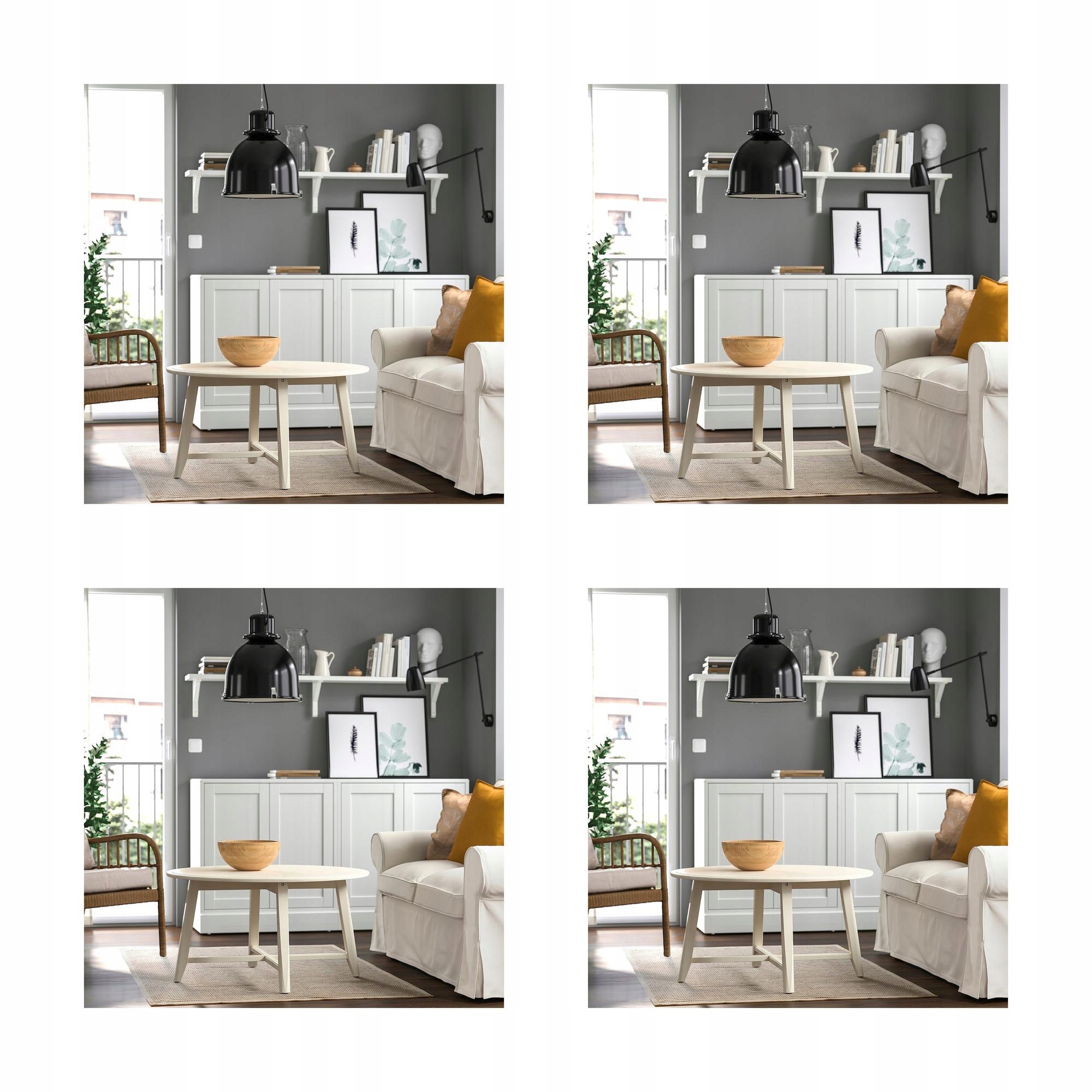 4 ks Koberec tkaný naplocho, přírodní, černý, 120 x 180 cm Starreklinte