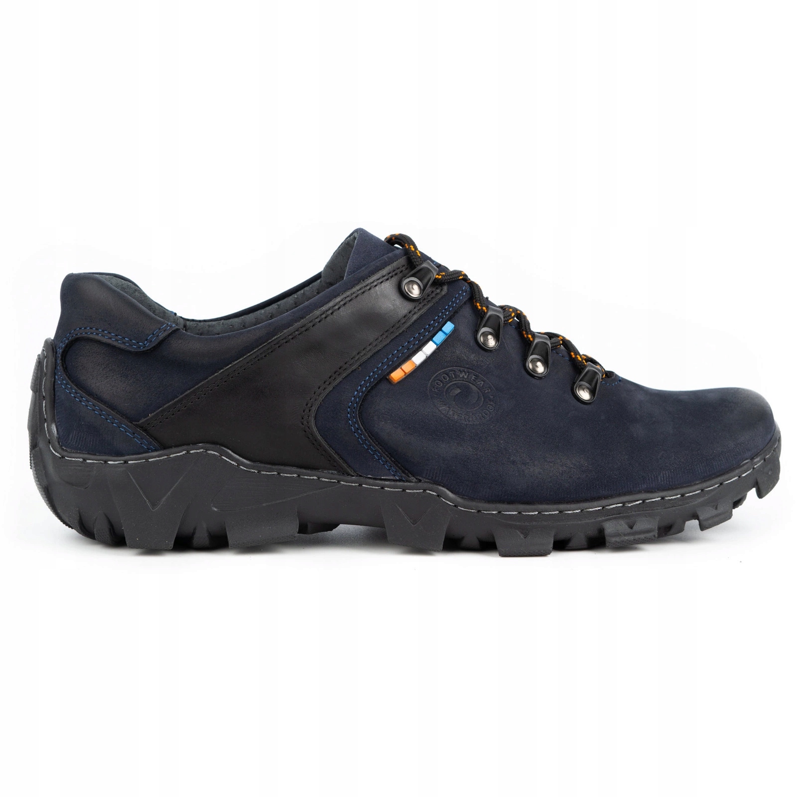 Kožené pánské trekové šněrovací boty Polské 214GT tmavě modré 42