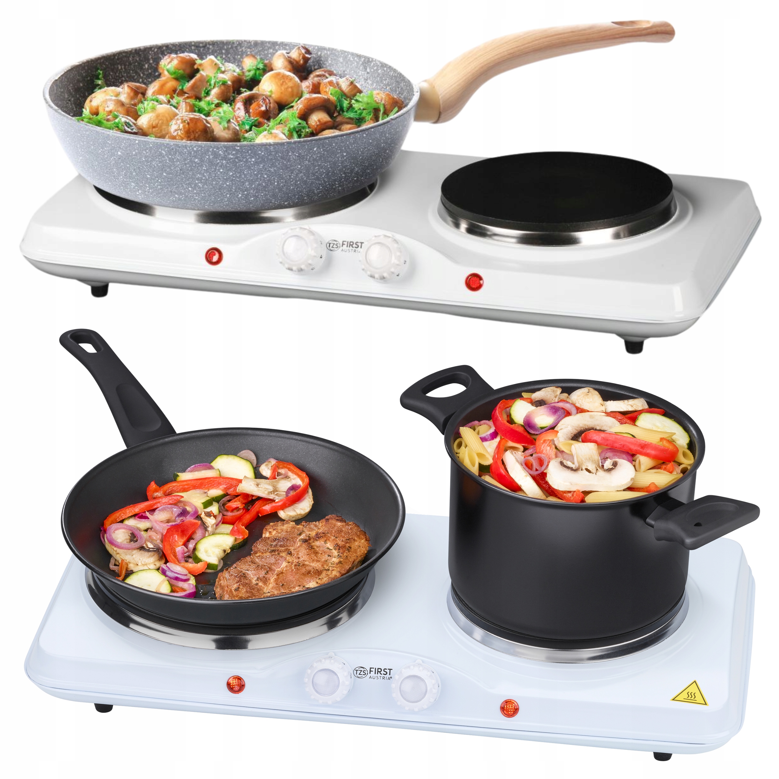 Kuchenka elektryczna przenośna 2500W dwupalnikowa żeliwna turystyczna 230V