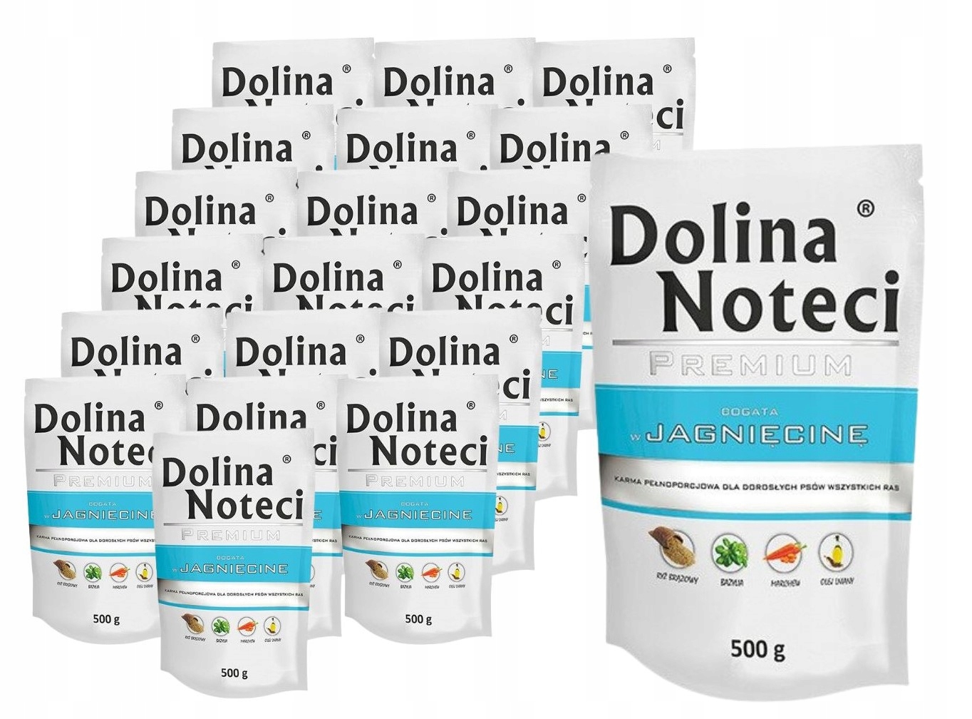 Levně Dolina Noteci Premium vlhké krmivo pro psy bohaté na jehněčí 20x500 g