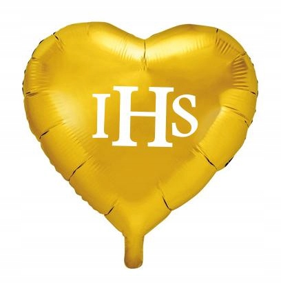 

Balon na Komunie duże serce z Ihs