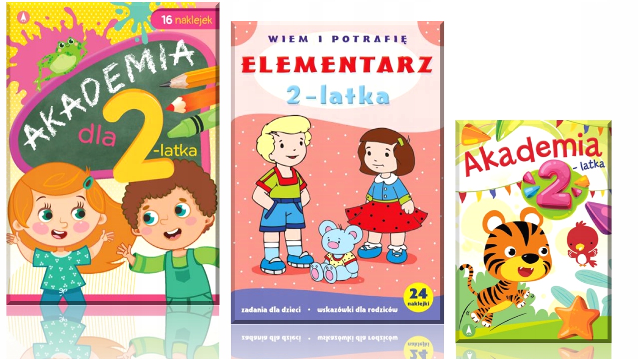 Pakiet 2 Latka Elementarz Akademia Nauka i Zabawa Rozwój Malucha Zestaw 8w1 Autor Sabina Grabias