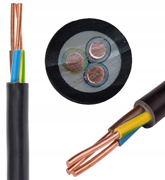 Kabel ziemny Yky 3x2,5 Krążek 0,6/1kV zewnętrzny do ziemi Elektro Kabel 20m
