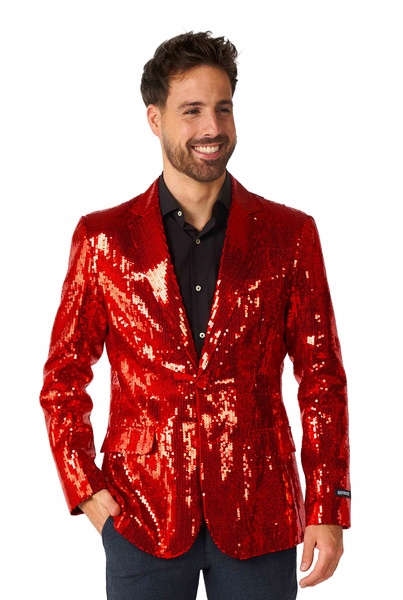 Kostým Sako Červené Flitry Suitmeister Deluxe Karneval L