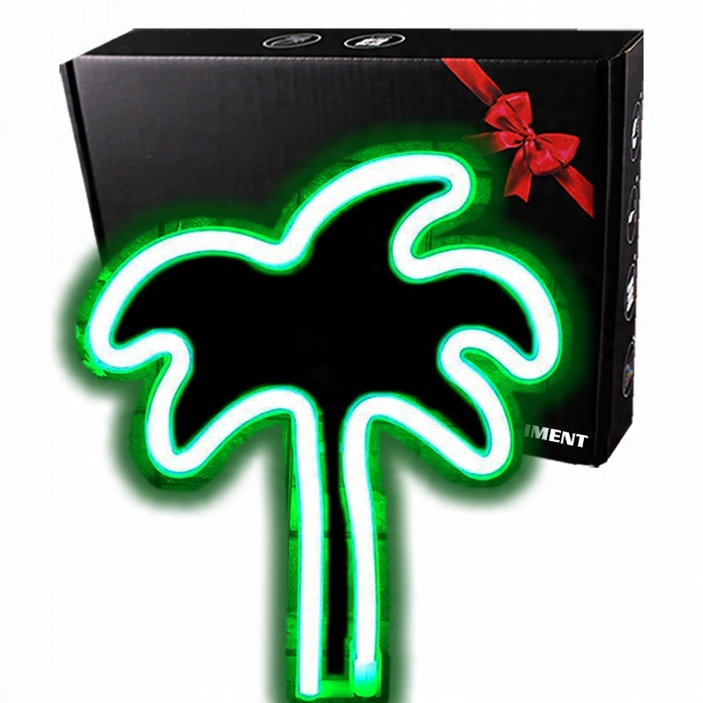 

Neon Led Baterie/USB Na ścianę palma