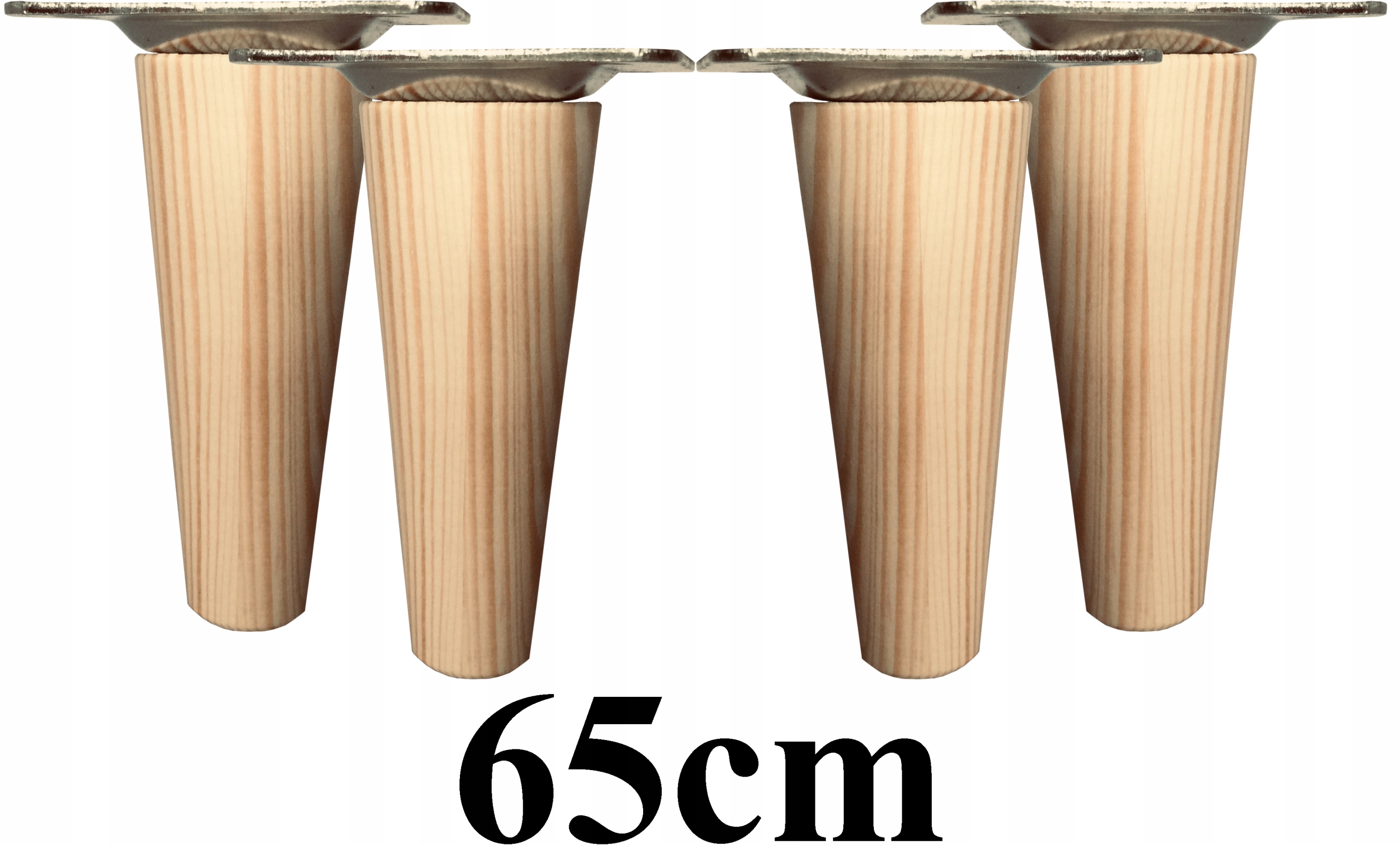 

Nogi Nóżki drewniane zwężane 65cm 4szt blachy