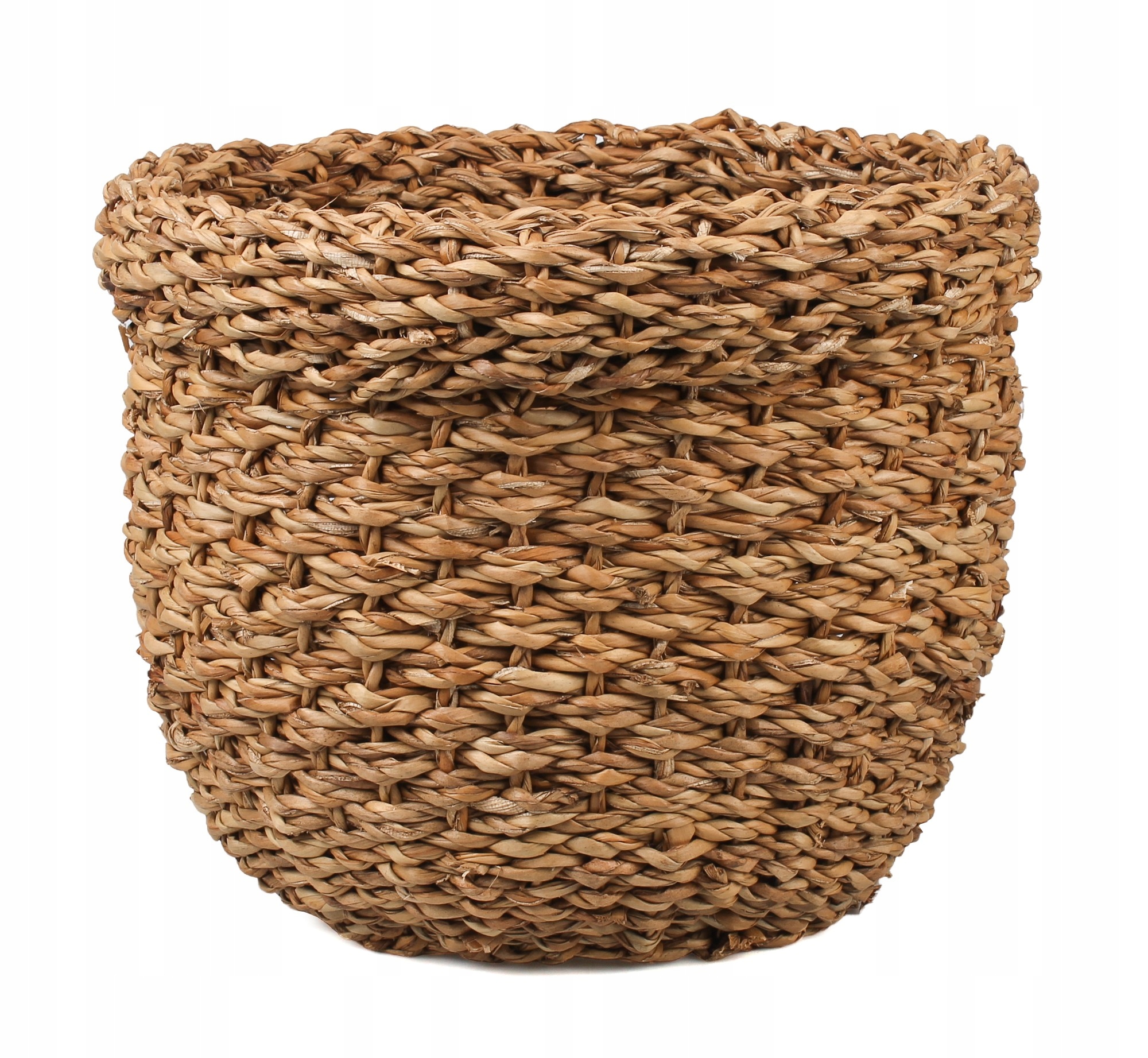 OKRĄGŁY KOSZ Z TRAWY MORSKIEJ BOHO 29x29x25 cm