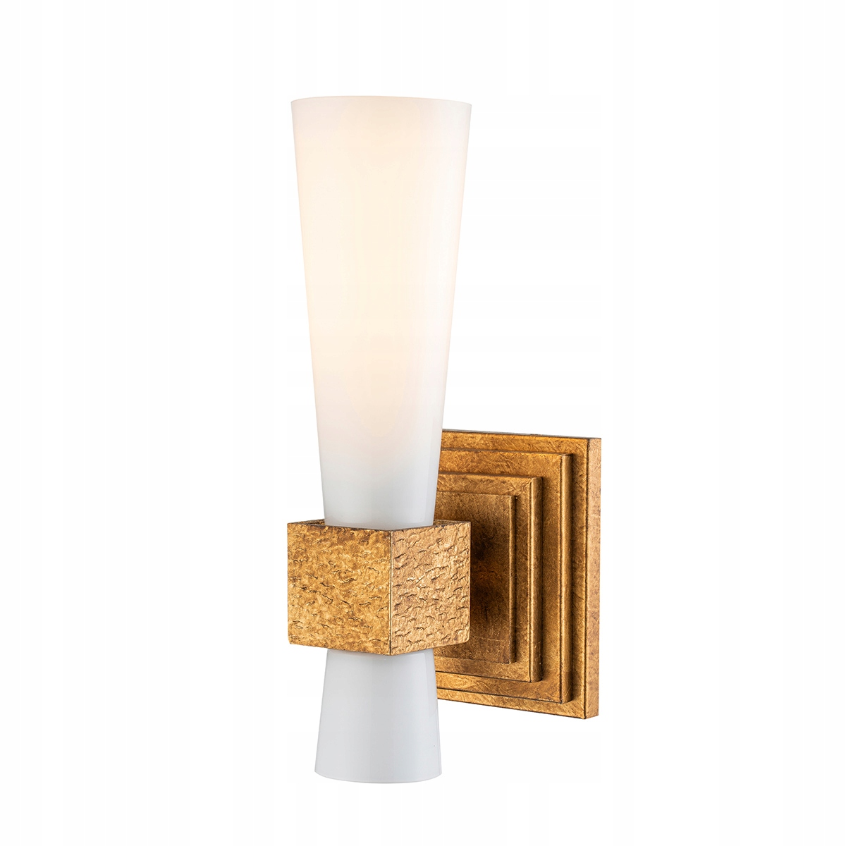 Zlatá biela sklenená nástenná lampa do spálne a obývacej izby Elstead