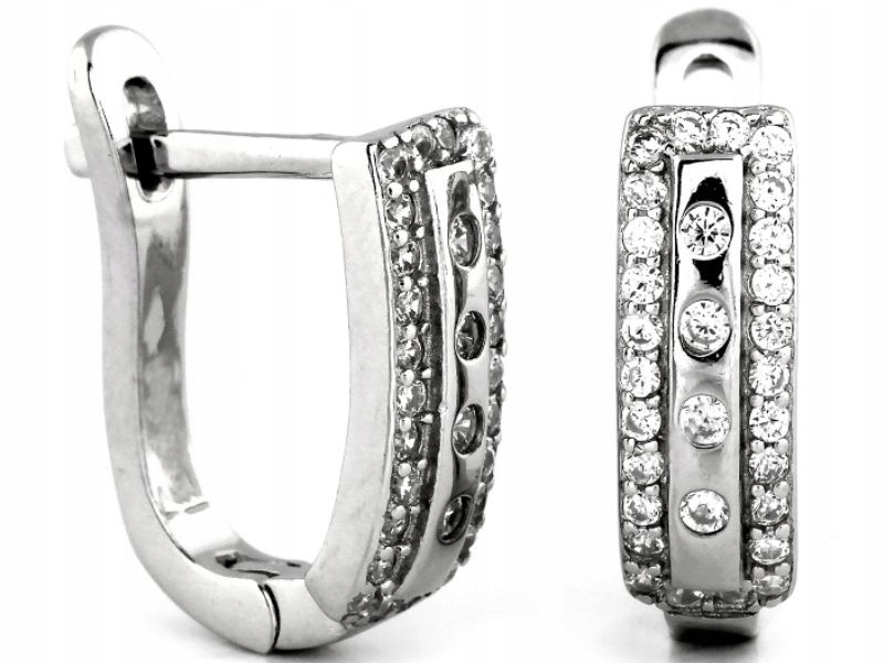 Stříbrné náušnice 925 s zirkony pro módní ženu na každý den