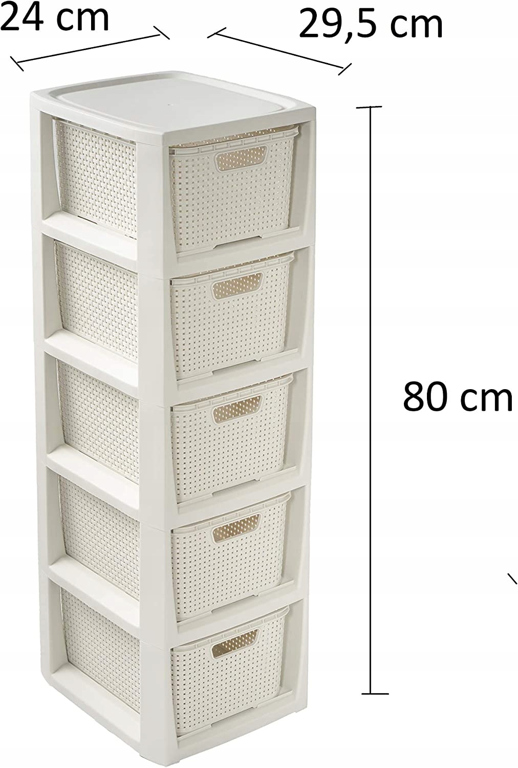 BRANQ - Słupek łazienkowy plastikowy - regał szafka - 5x koszyk - koszyki Kod producenta 1469