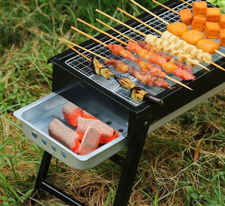 Grill składany przenośny 60x22x32 turystyczny węglowy Elitehoff Szerokość rusztu 22 cm