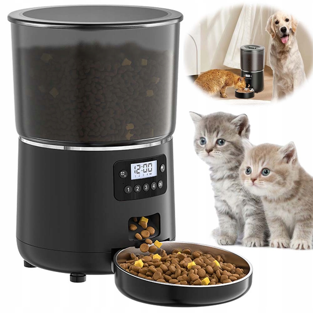 Automatický Dvojitý Dávkovač Krmiva Pro Psa Kočku Dvojitý Režim Napájení