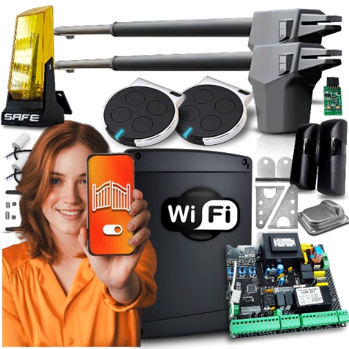 Pohon pro dvoukřídlou bránu, sada automatických ovladače, pohon Wifi Tuya 8,6 m