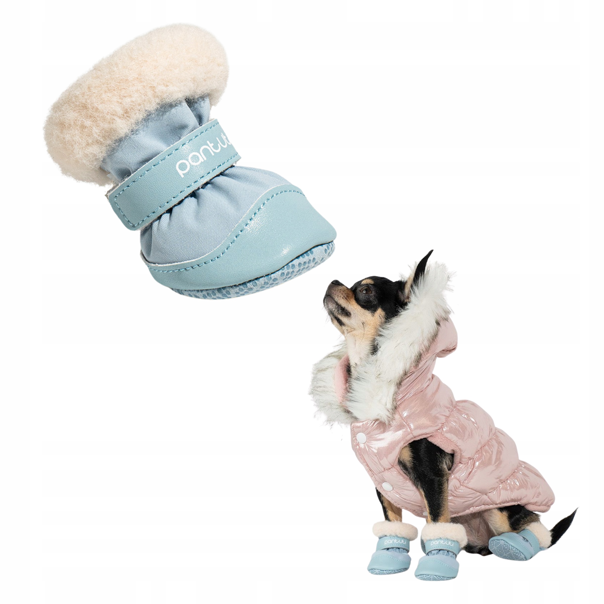 Levně Zateplené boty pro malého psa Elon Modrá S