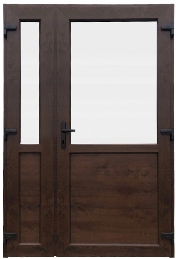 DRZWI ZEWN. PCV ORZECH 160x210 DWUSKRZYDŁOWE