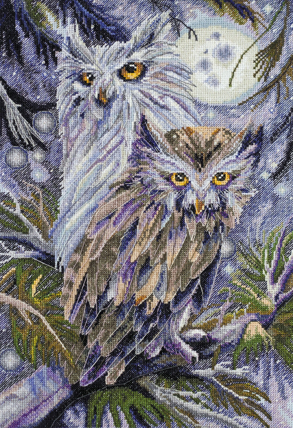 Sada pro šití křížkovým stehem "Owls" Diy sada