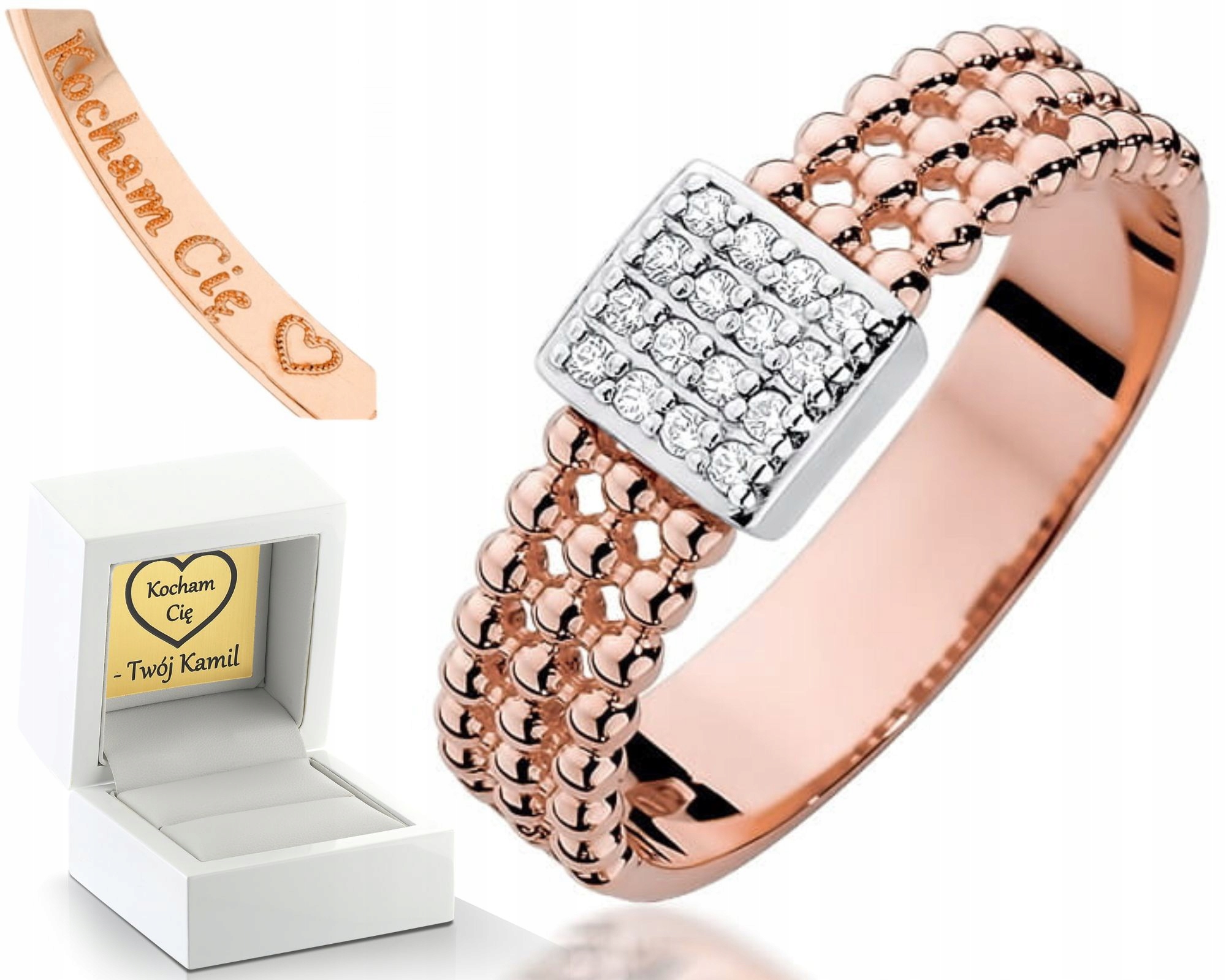 Zlatý Prstýnek Z Růžového Zlata S Brilianty, Zlato