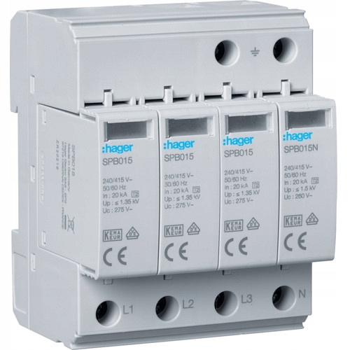 Hager Ogranicznik przepięć 4P SPB413 T2 typ C