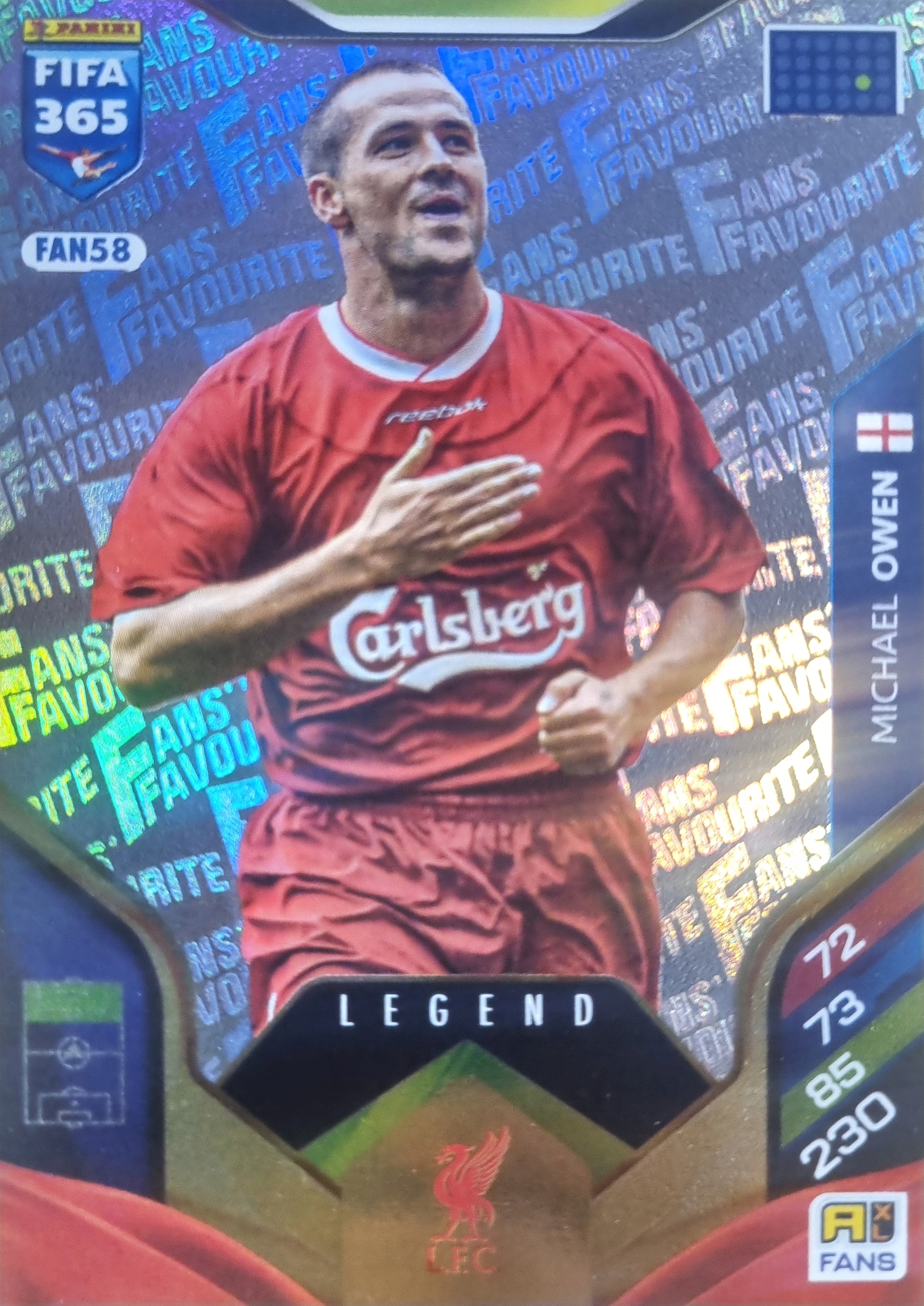 PANINI FIFA 365 2026 LEGEND FAN58 MICHAEL OWEN LIVERPOOL • Cena