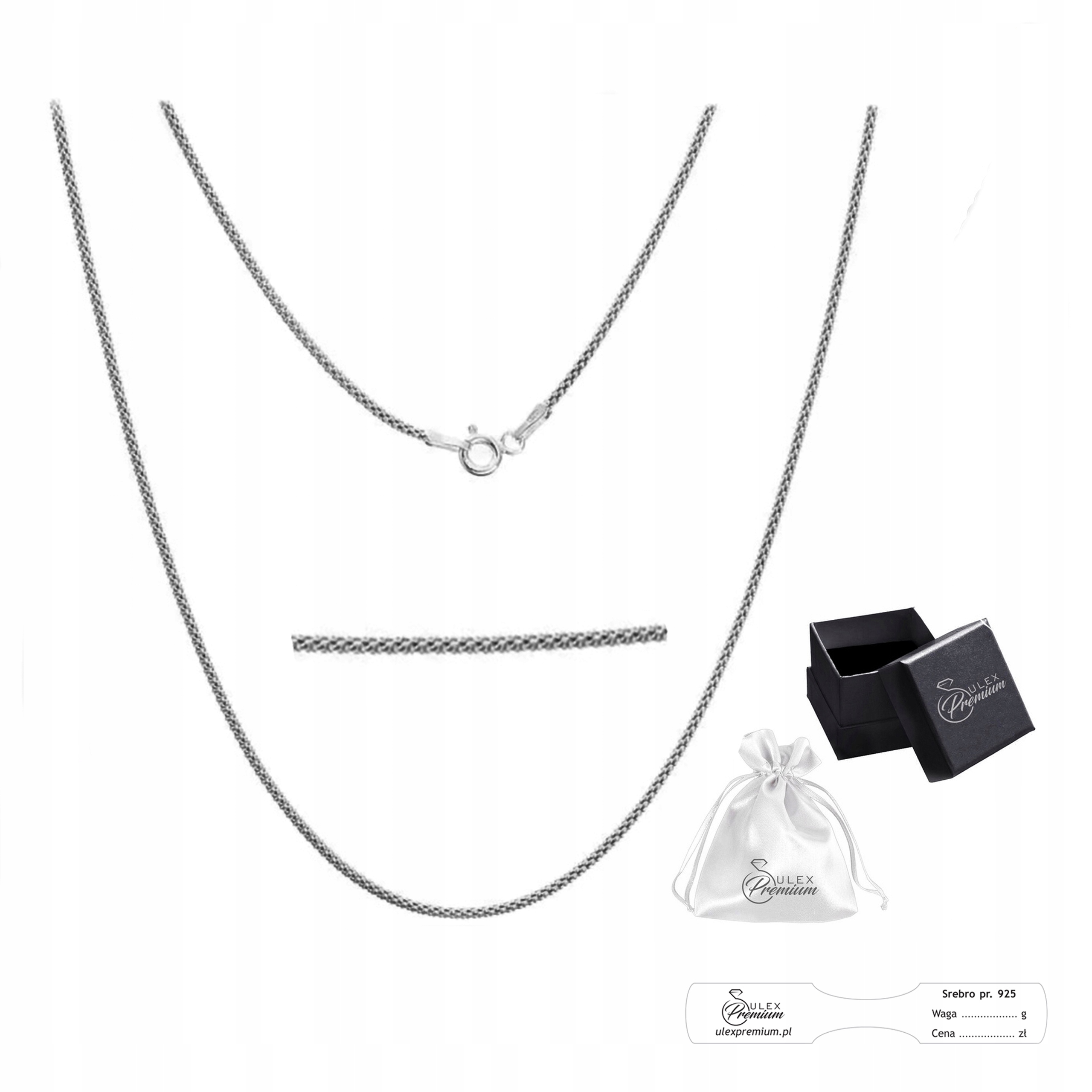 Stříbrný Řetízek 925 Rhodiovaný splétaný popcorn Corean 60 cm x 1.5 mm