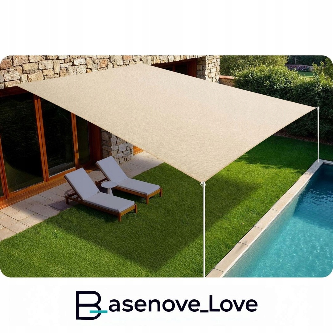 Plonos Żagiel przeciwsłoneczny prostokątny 3x4m Plonos PL-885 beżowy